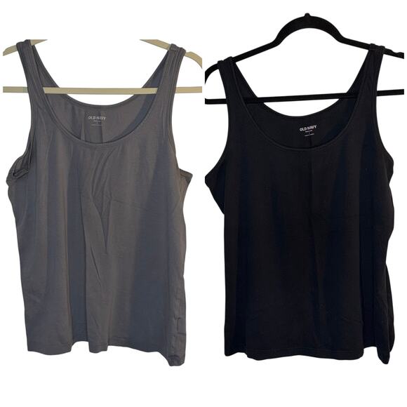Old Navy First Layer Tank Top Bundle – Size L – Charcoal Gray & Black - Picture 1 of 7